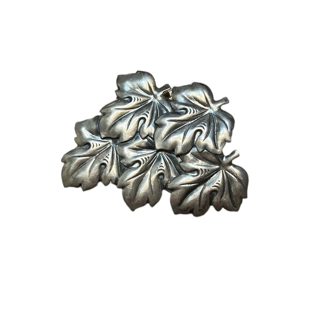 Vintage Coro Sterling Craft Leaves Brooch